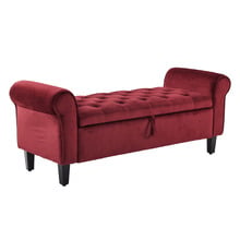 Genevieve Velvet Storage Ottoman Bench